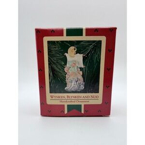 Vintage Hallmark Wynken Blynken and Nod Handcrafted Keepsake Ornament‎ 1986